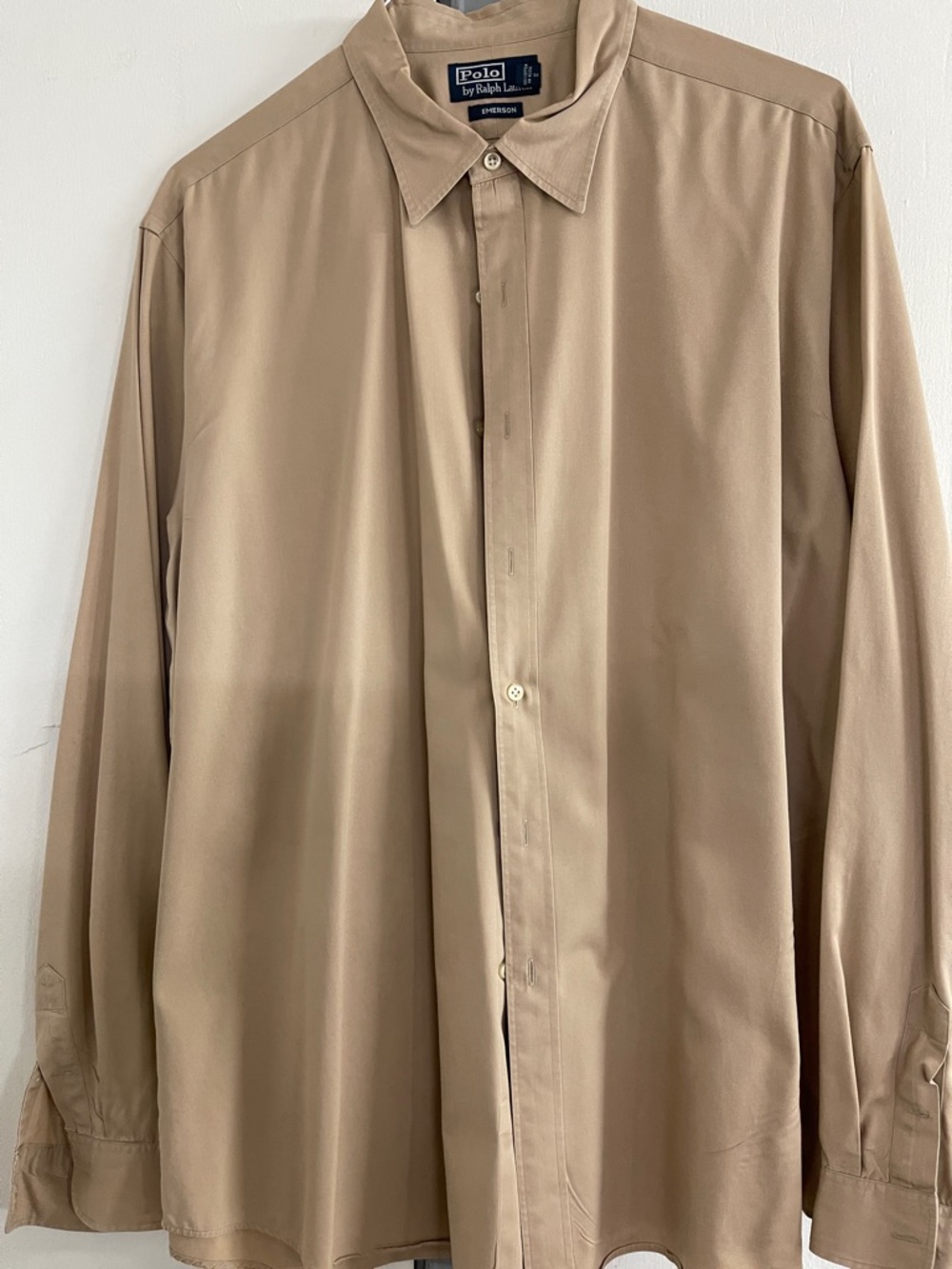 Polo by Ralph Lauren Men's Khaki Button-Down Dress Shirt